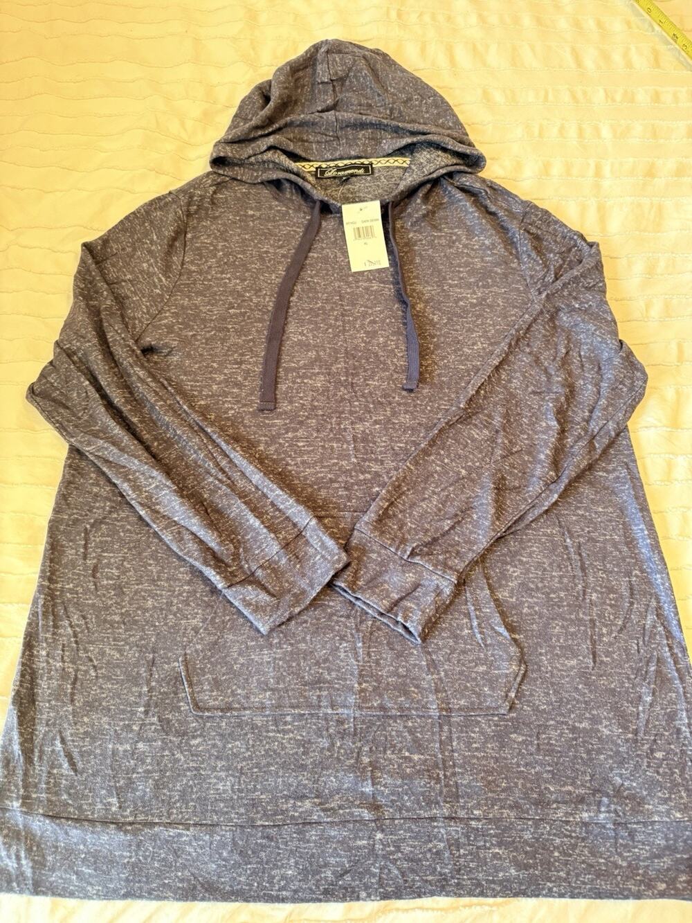 Loramendi Hoodie Womens XL Blue Pullover Drawstring Pockets Long Sleeve